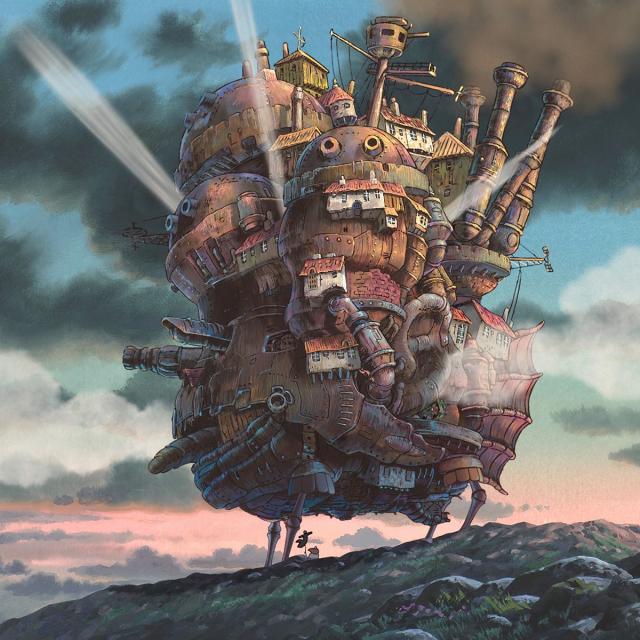 The Moving Castle At Sunset