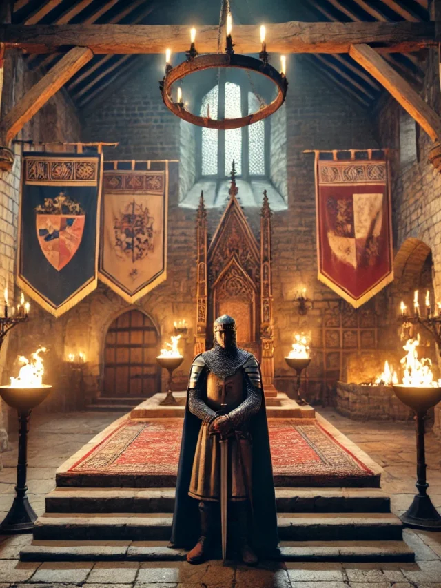 DALL·E-2025-02-12-15.33.36-A-medieval-knight-standing-in-a-grand-castle-hall-with-torches-on-stone-walls-large-wooden-beams-and-colorful-banners-hanging.-Behind-him-a-throne-.webp